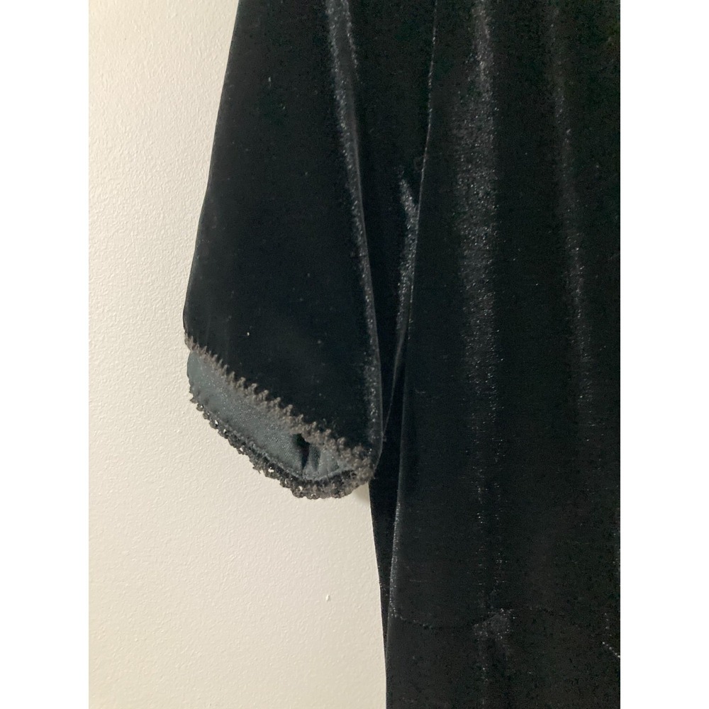 Talbots Velvet Sheath Dress Women 10 Black Midi Core Goth Classic Vintage 90s - Picture 3 of 11